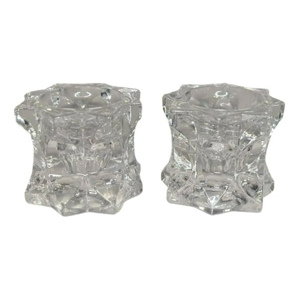 Vintage Mikasa Sparkling Star Crystal Glass Candle Holder, Set of 2 - Picture 7 of 7
